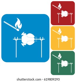 Grilled chicken icon. Vector illustration