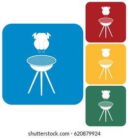 Grilled chicken icon. Vector illustration


