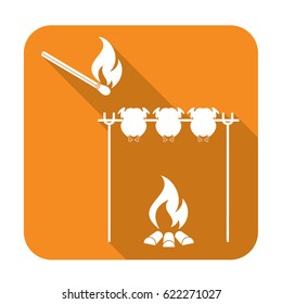 Grilled chicken icon. Vector illustration


