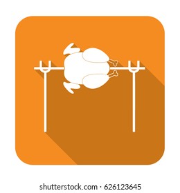 Grilled chicken icon. Vector illustration
