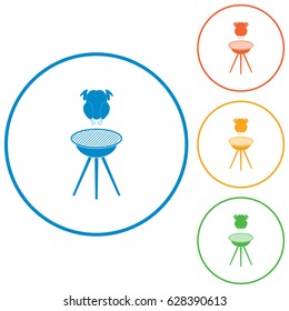 Grilled chicken icon. Vector illustration

