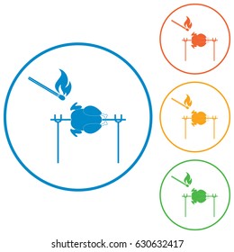 Grilled chicken icon. Vector illustration