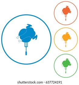 Grilled chicken icon. Vector illustration

