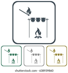 Grilled chicken icon. Vector illustration

