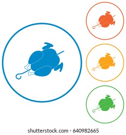Grilled chicken icon. Vector illustration

