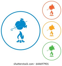 Grilled chicken icon. Vector illustration

