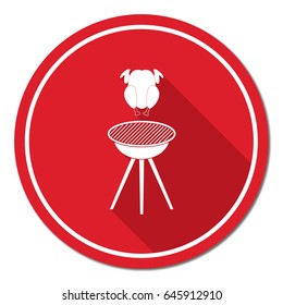 Grilled chicken icon. Vector illustration


