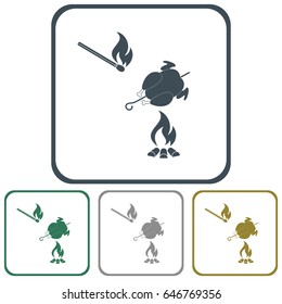 Grilled chicken icon. Vector illustration