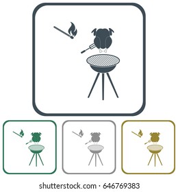 Grilled chicken icon. Vector illustration