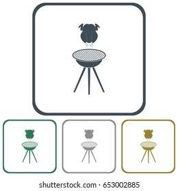 Grilled chicken icon. Vector illustration

