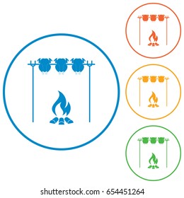 Grilled chicken icon. Vector illustration

