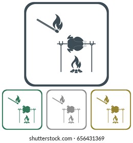Grilled chicken icon. Vector illustration

