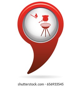 Grilled chicken icon. Vector illustration