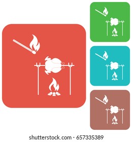 Grilled chicken icon. Vector illustration

