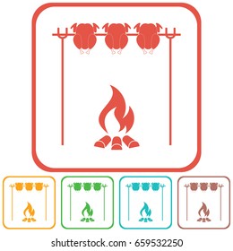 Grilled chicken icon. Vector illustration
