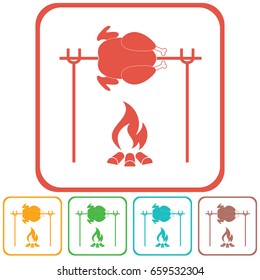 Grilled chicken icon. Vector illustration


