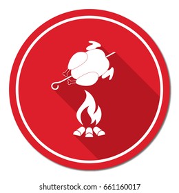Grilled chicken icon. Vector illustration