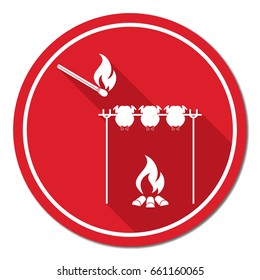 Grilled chicken icon. Vector illustration