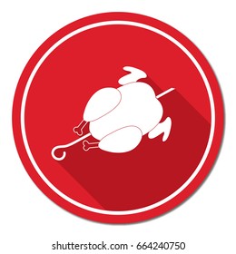 Grilled chicken icon. Vector illustration

