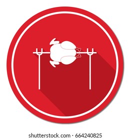 Grilled chicken icon. Vector illustration

