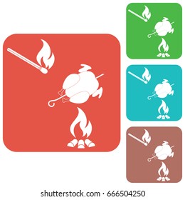 Grilled chicken icon. Vector illustration

