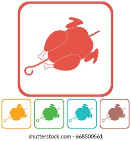 Grilled chicken icon. Vector illustration