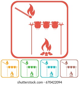 Grilled chicken icon. Vector illustration

