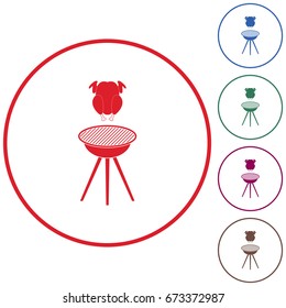 Grilled chicken icon. Vector illustration

