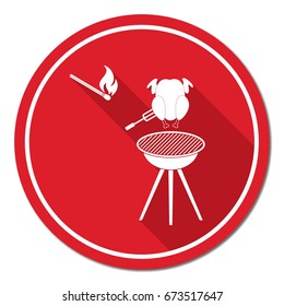 Grilled chicken icon. Vector illustration


