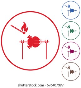 Grilled chicken icon. Vector illustration

