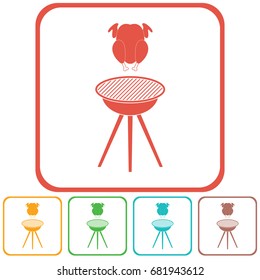 Grilled chicken icon. Vector illustration


