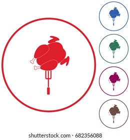 Grilled chicken icon. Vector illustration

