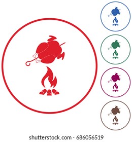 Grilled chicken icon. Vector illustration