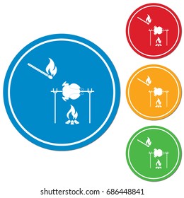 Grilled chicken icon. Vector illustration