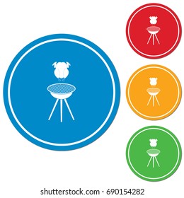 Grilled chicken icon. Vector illustration
