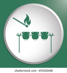 Grilled chicken icon. Vector illustration

