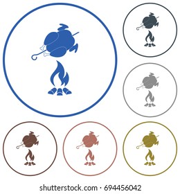 Grilled chicken icon. Vector illustration

