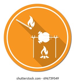 Grilled chicken icon. Vector illustration

