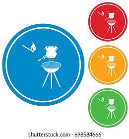Grilled chicken icon. Vector illustration