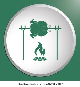 Grilled chicken icon. Vector illustration