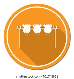 Grilled chicken icon. Vector illustration

