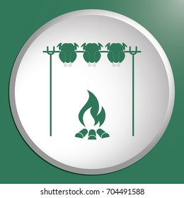 Grilled chicken icon. Vector illustration