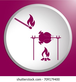Grilled chicken icon. Vector illustration