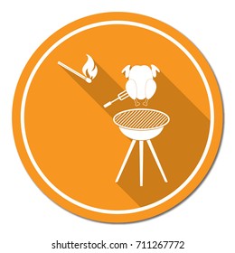 Grilled chicken icon. Vector illustration

