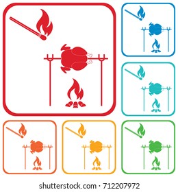 Grilled chicken icon. Vector illustration