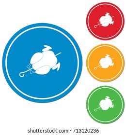 Grilled chicken icon. Vector illustration

