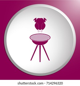 Grilled chicken icon. Vector illustration