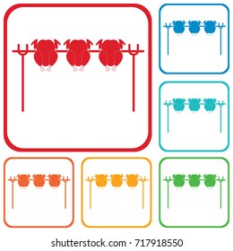 Grilled chicken icon. Vector illustration