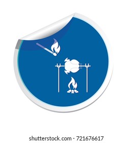 Grilled chicken icon. Vector illustration