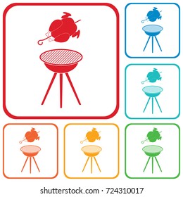 Grilled chicken icon. Vector illustration

